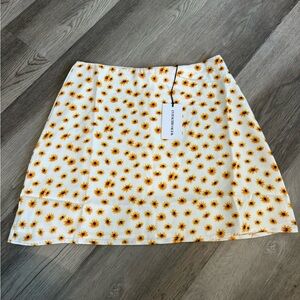 WeWoreWhat Orange and Yellow A-Line Mini Skirt Casual